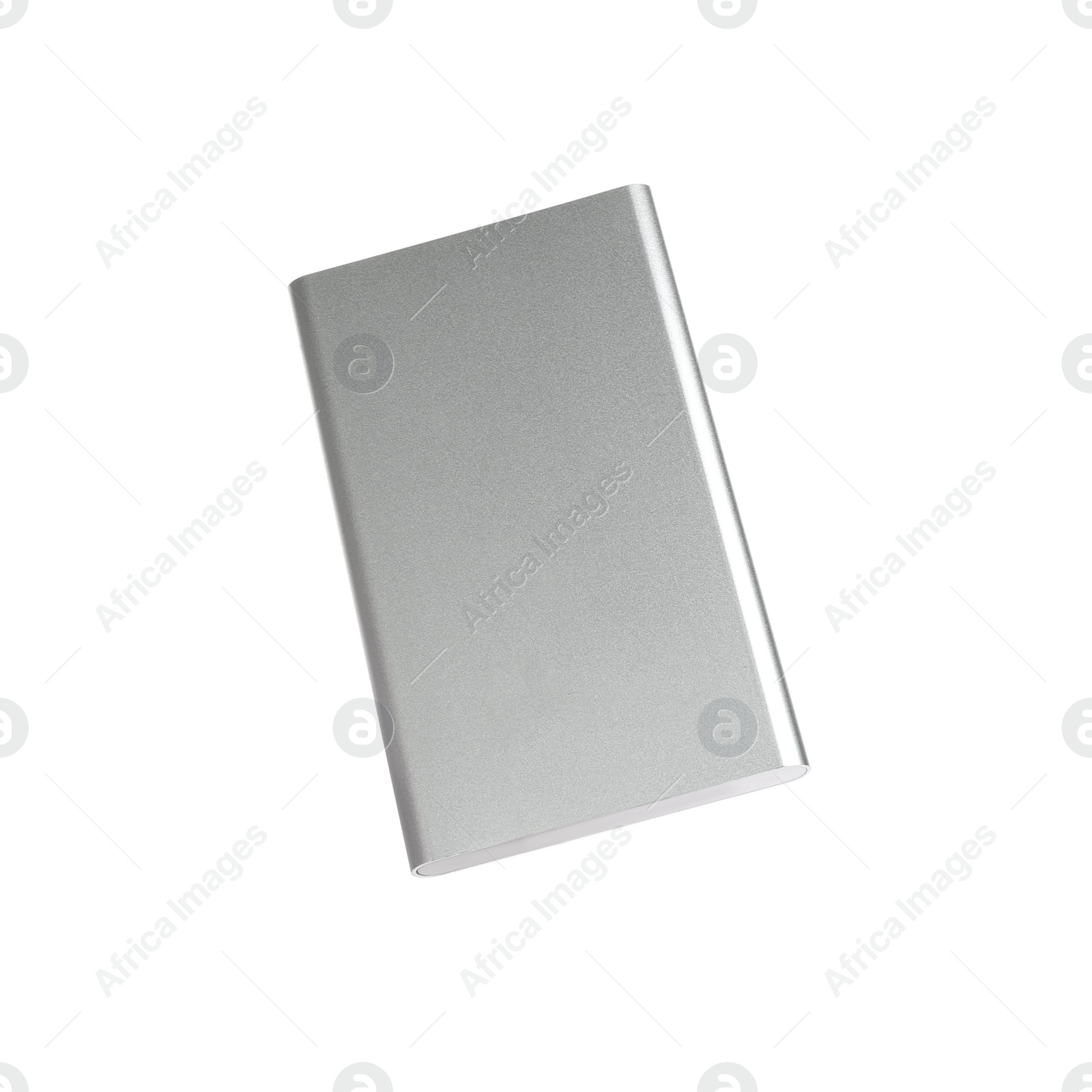 Photo of Modern external portable charger isolated on white