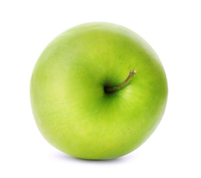 Photo of Fresh green apple on white background