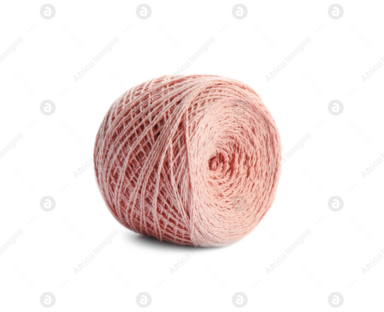 Photo of Clew of color knitting thread on white background