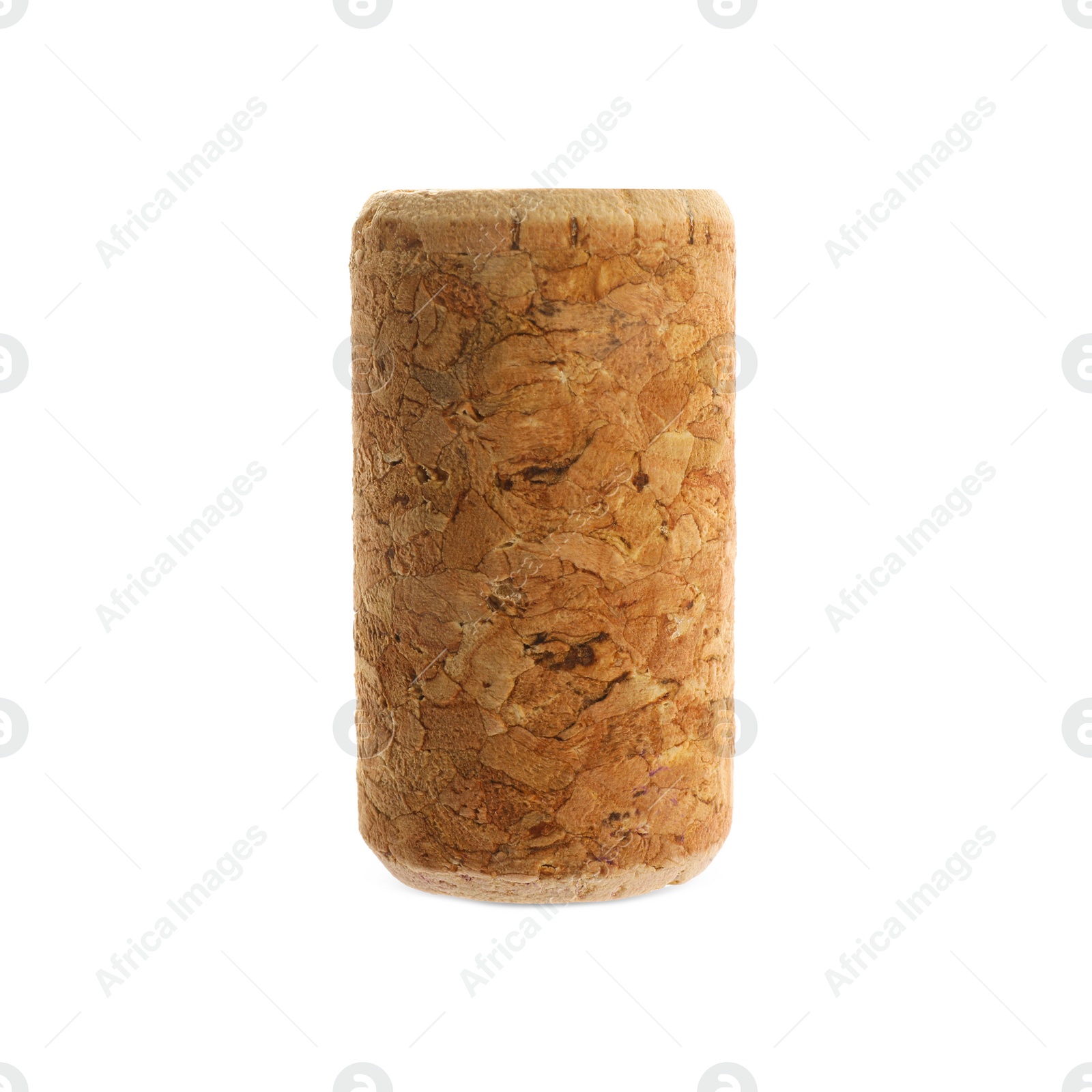 Photo of One wine cork isolated on white. Bottle cap