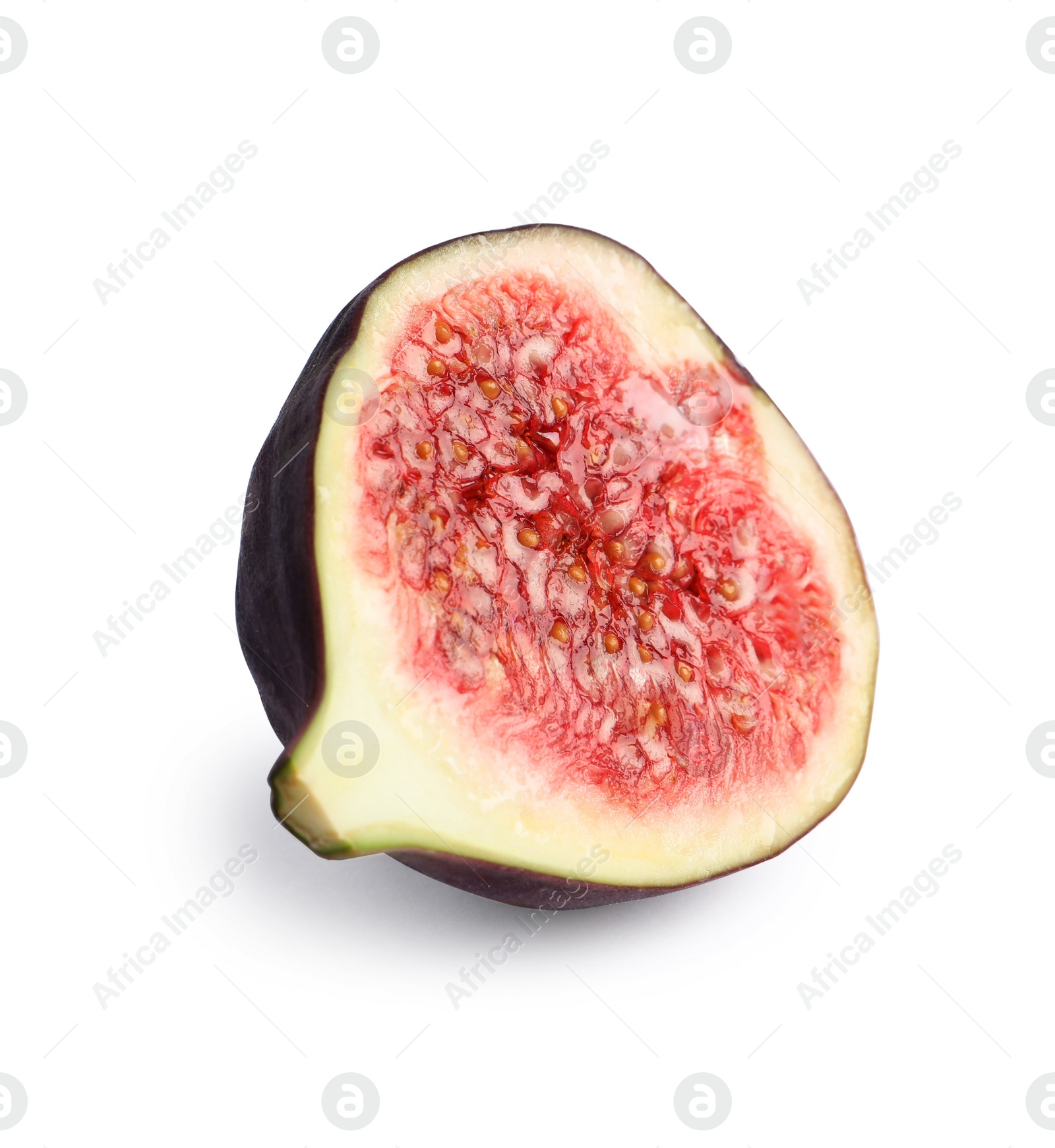 Photo of Half of fresh fig isolated on white