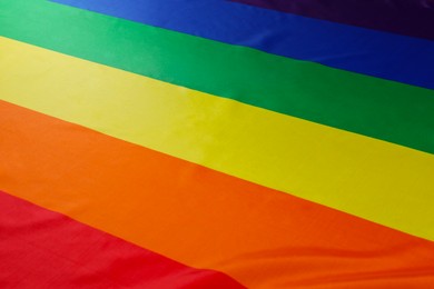 Rainbow LGBT flag as background, closeup view