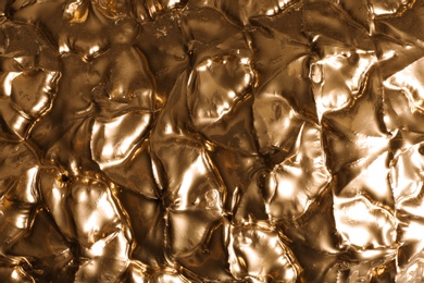 Closeup view of gold pineapple as background