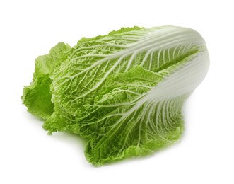 Photo of Fresh ripe Chinese cabbage on white background