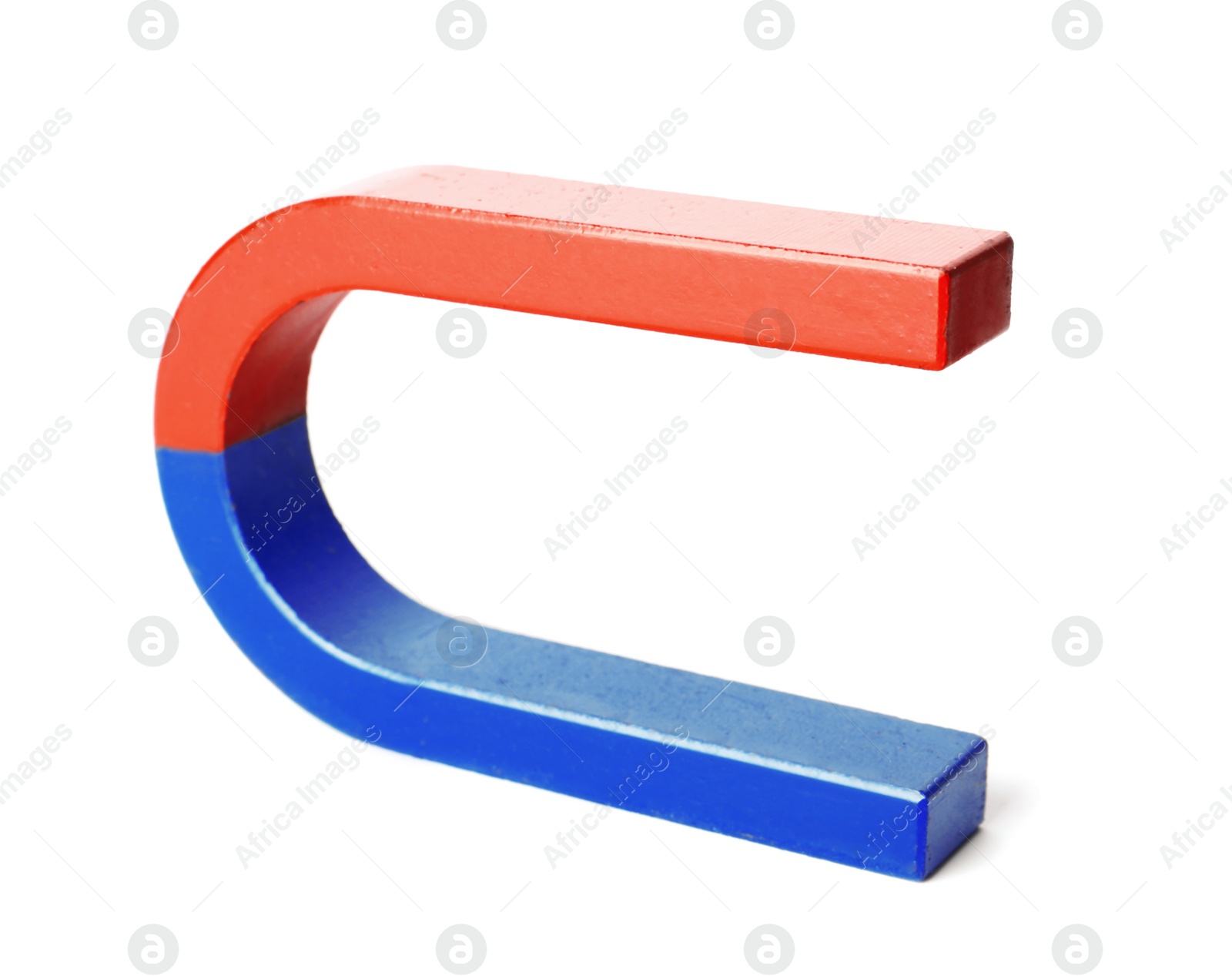 Photo of Red and blue horseshoe magnet isolated on white