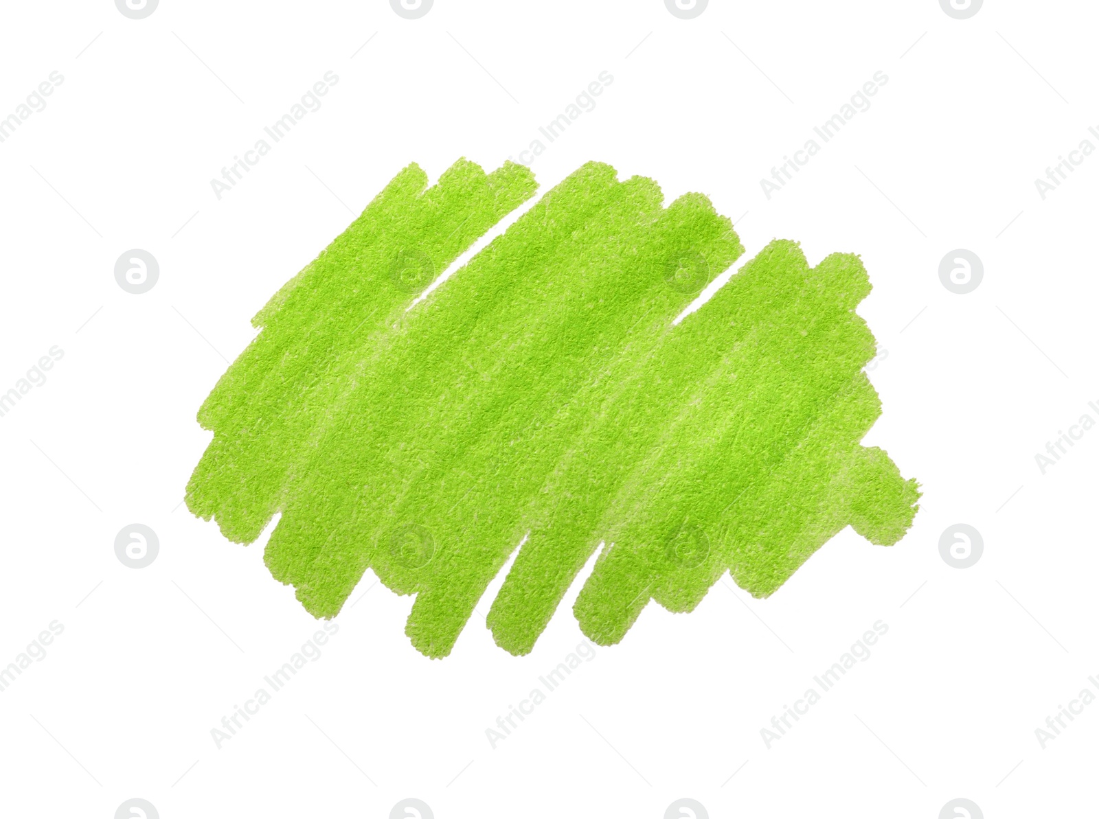 Photo of Stroke drawn with light green marker isolated on white, top view