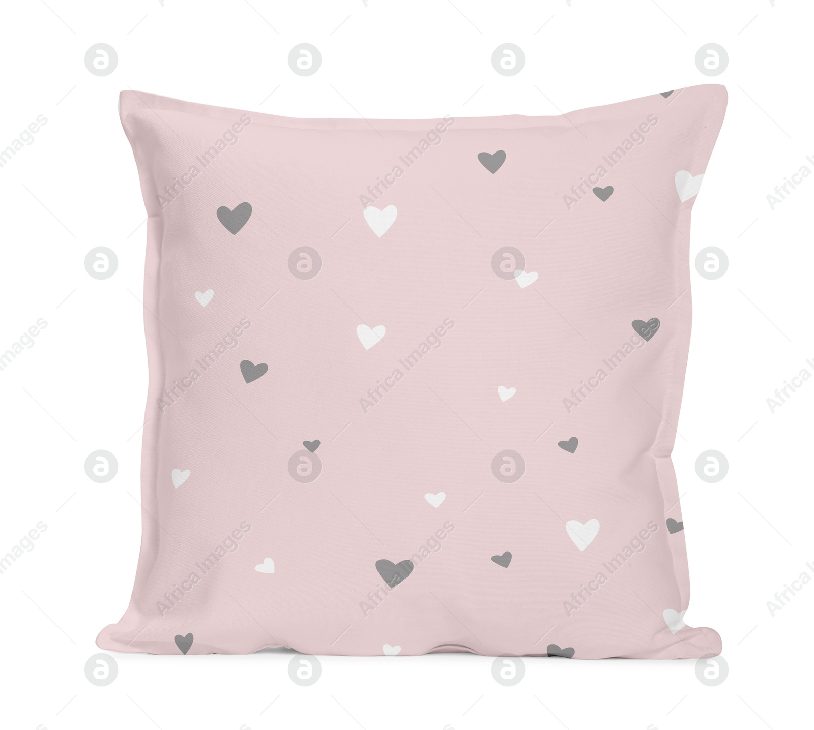 Image of Soft pillow with cute print isolated on white