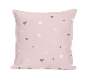 Soft pillow with cute print isolated on white