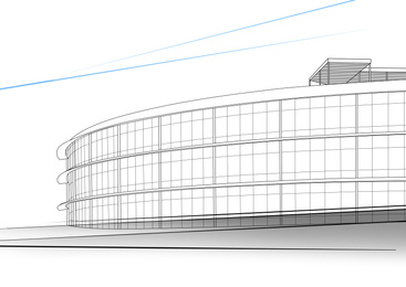 Image of Illustration of modern building on white background. Urban architecture