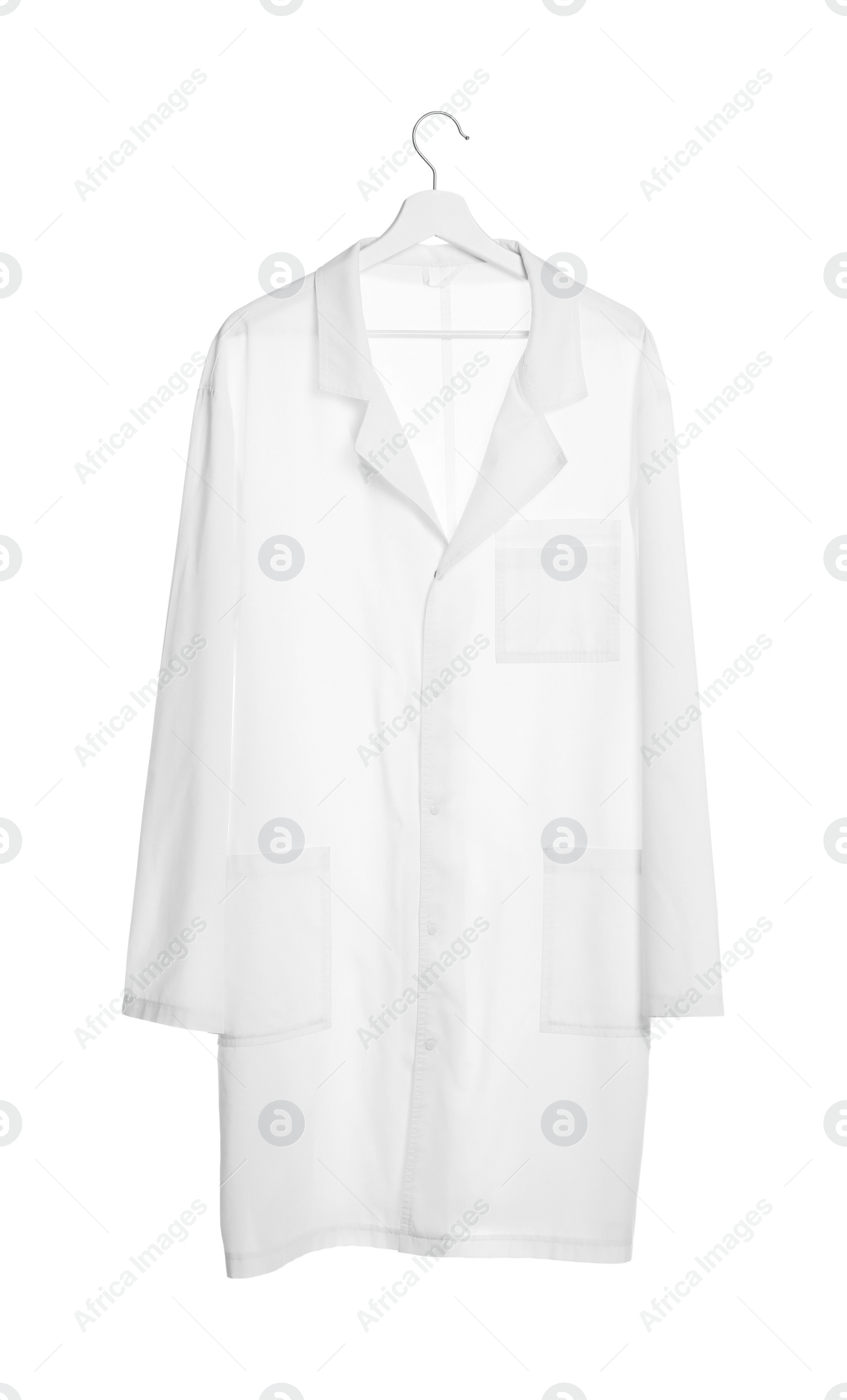 Photo of Doctor's gown isolated on white. Medical uniform