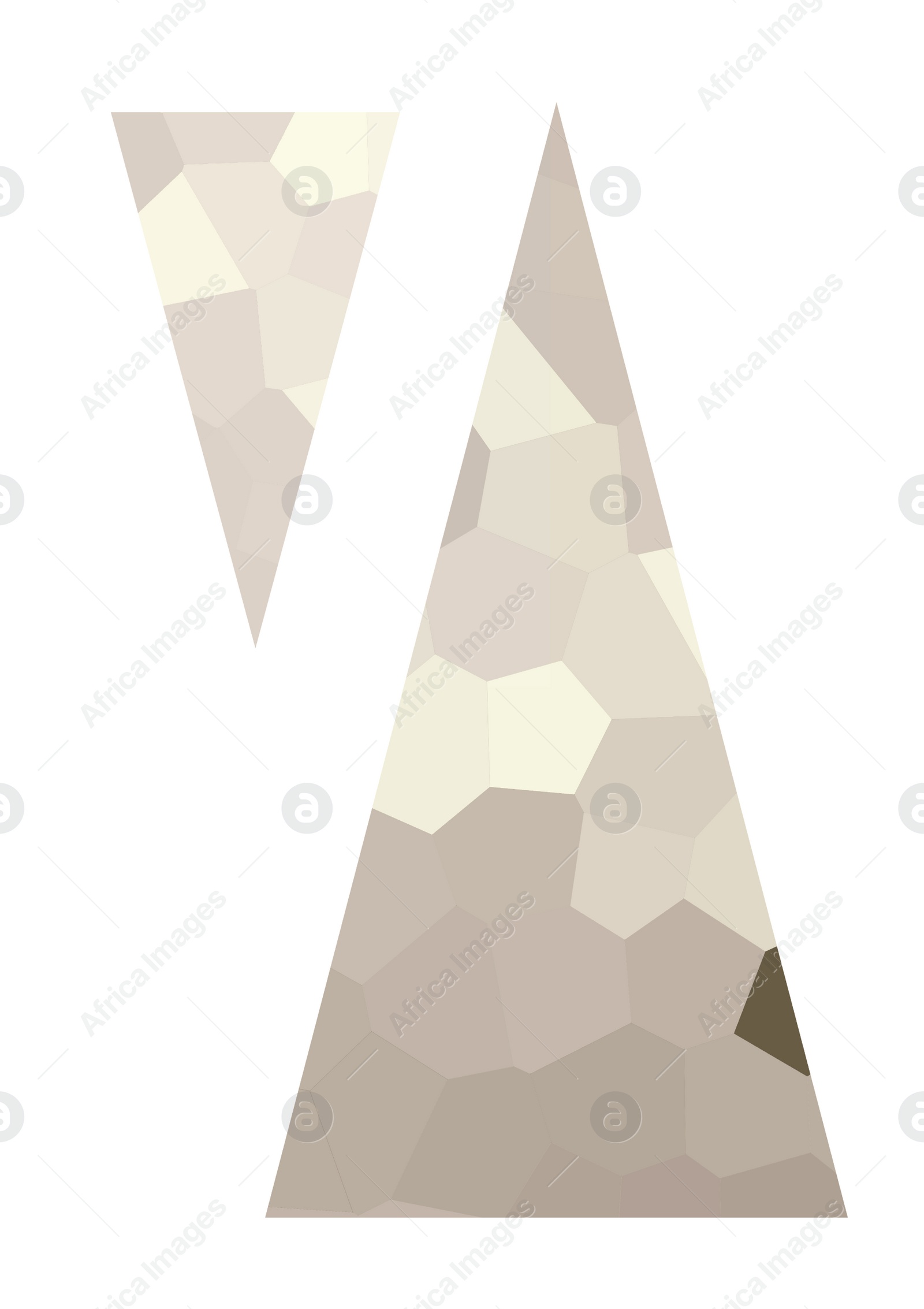 Illustration of Two triangles with geometric pattern on white background. Abstract image