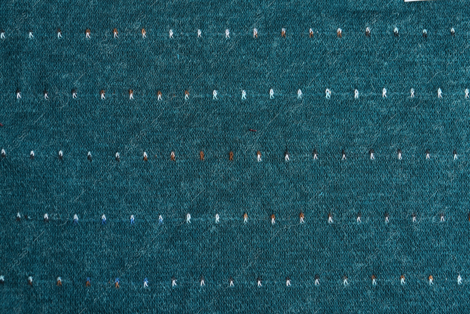 Photo of Texture of beautiful dark blue fabric as background, closeup