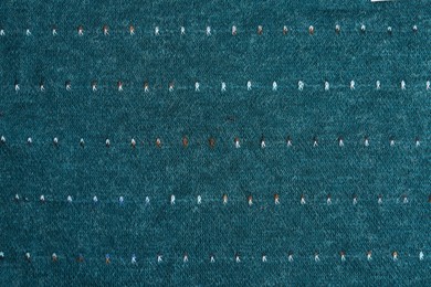 Texture of beautiful dark blue fabric as background, closeup