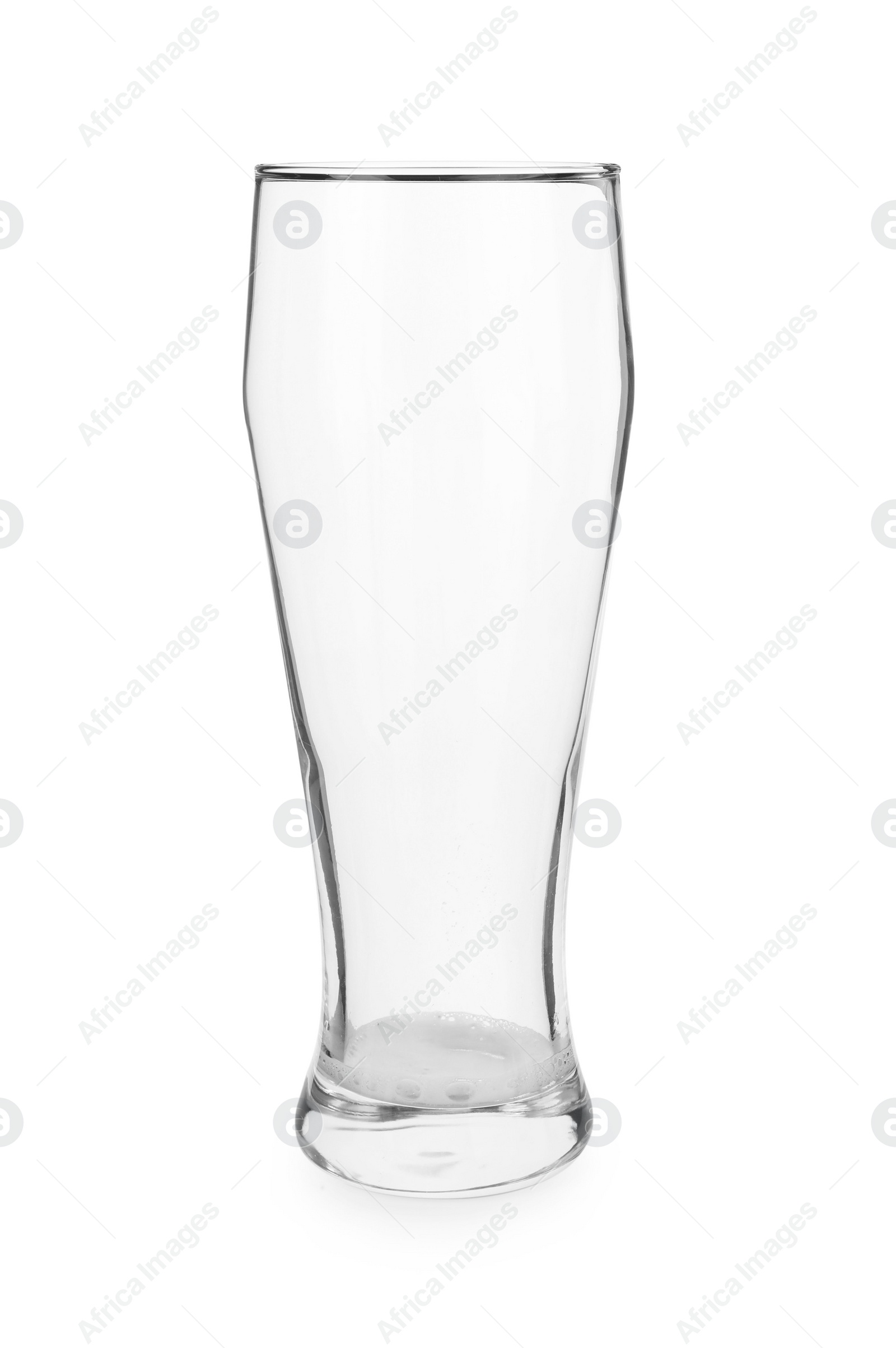 Photo of Empty beer glass with foam isolated on white