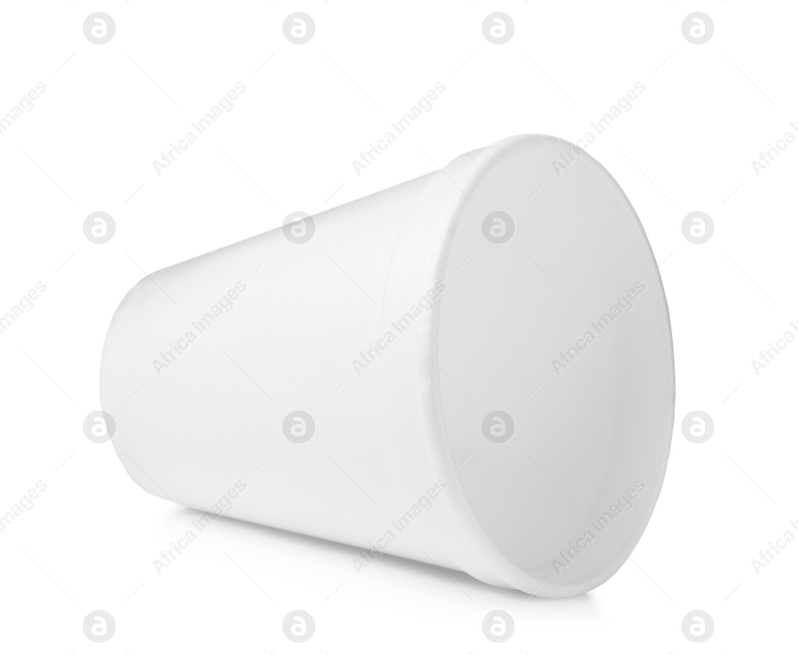 Photo of One clean styrofoam cup isolated on white