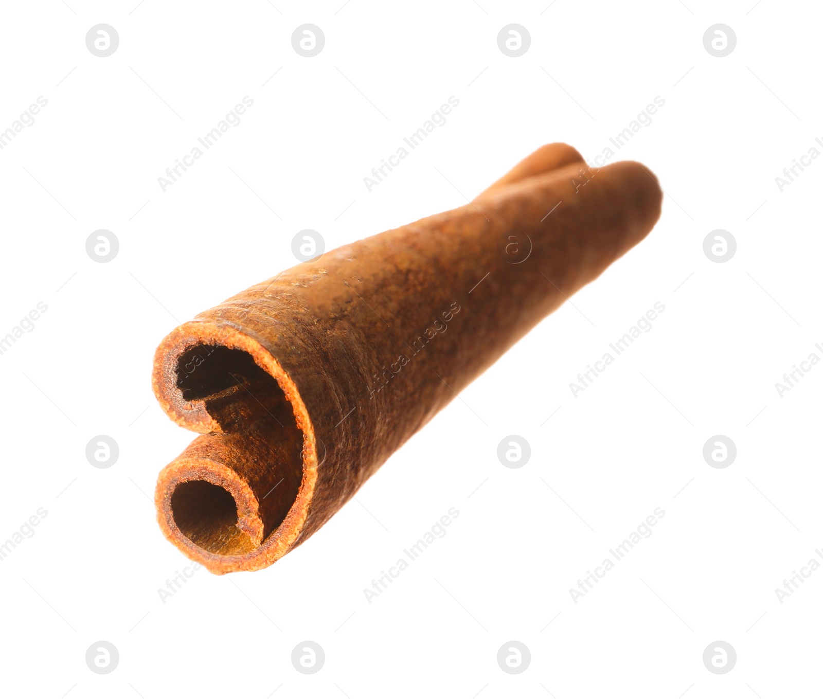 Photo of One aromatic cinnamon stick isolated on white