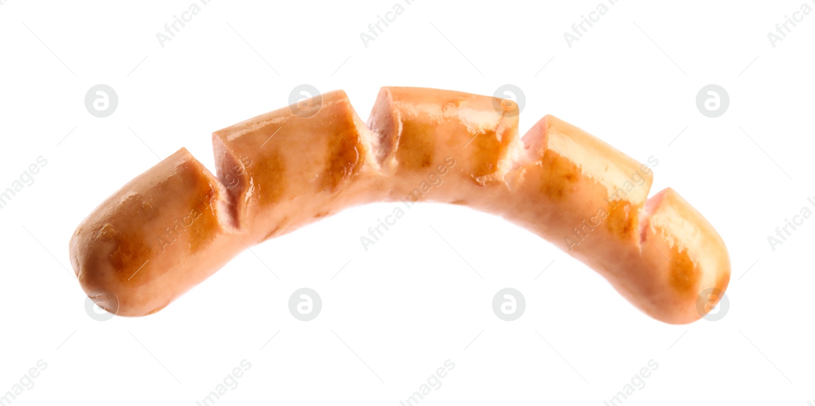 Photo of Tasty fresh grilled sausage isolated on white