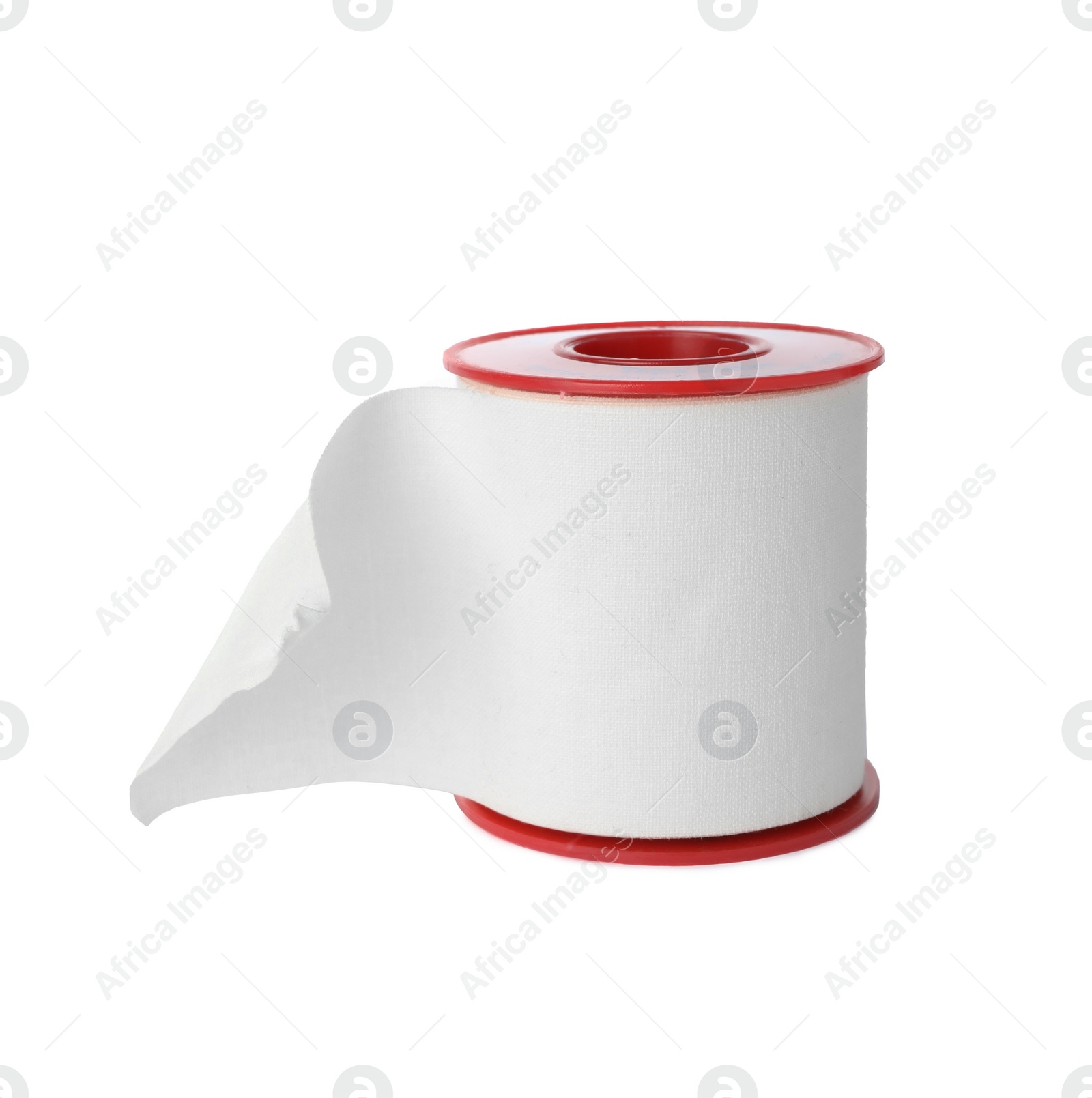 Medical sticking plaster roll isolated on white Photo of Medical sticking plaster roll isolated on white