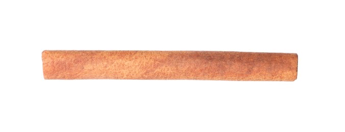 Photo of One aromatic cinnamon stick isolated on white