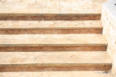 Photo of Beautiful old stone stairs outdoors on sunny day