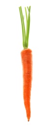 Photo of Ripe fresh carrot on white background