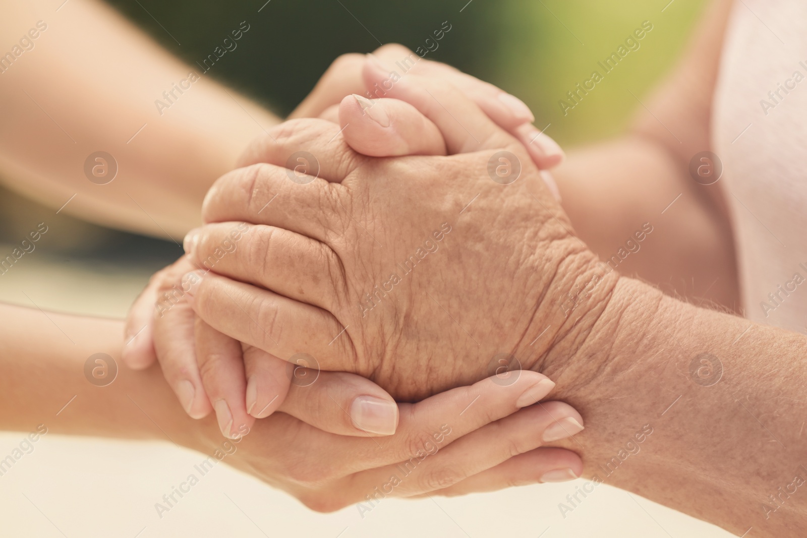 Photo of People, care and support. Giving helping hand concept