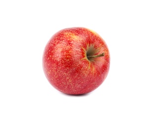 Photo of Ripe juicy red apple on white background