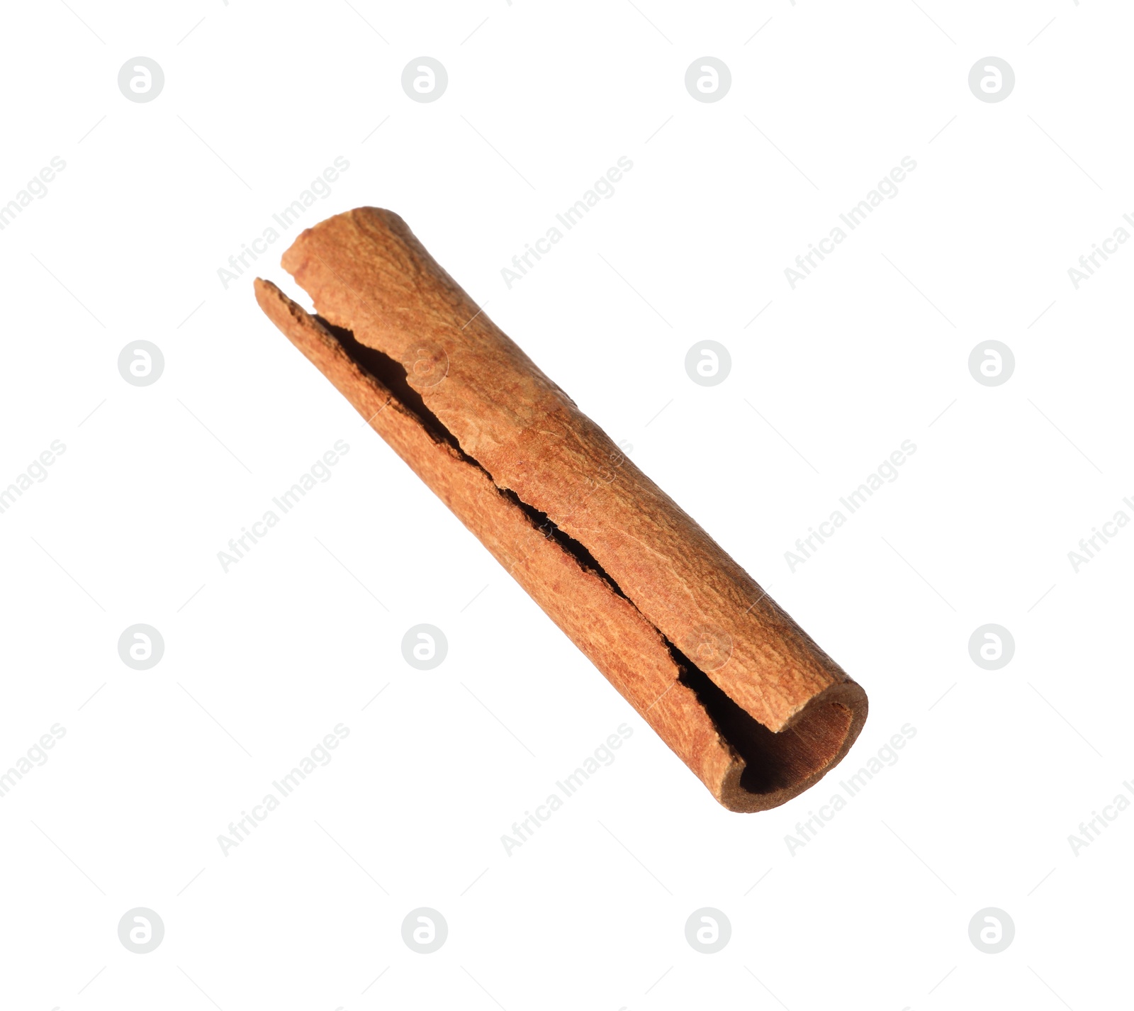 Photo of One aromatic cinnamon stick isolated on white