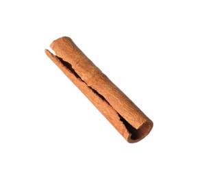 Photo of One aromatic cinnamon stick isolated on white