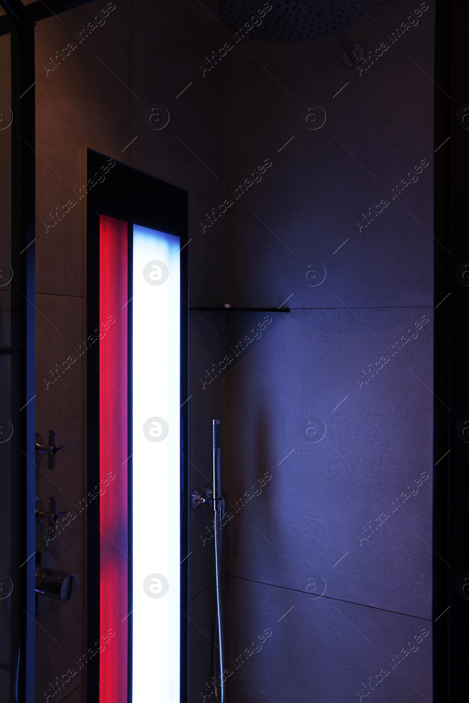 Photo of Modern shower with Infrared spectrum and UV light