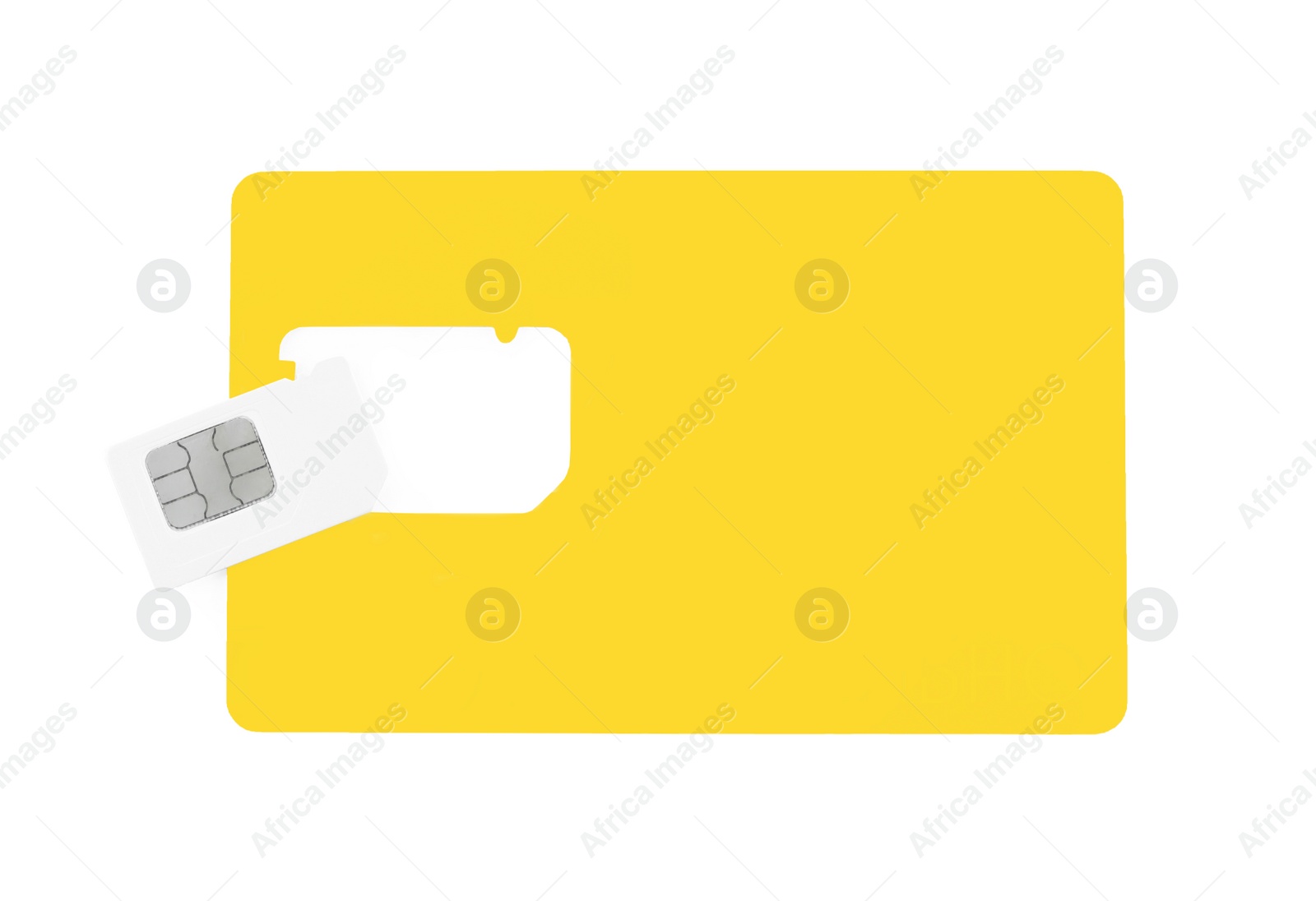 Photo of Modern SIM card isolated on white, top view