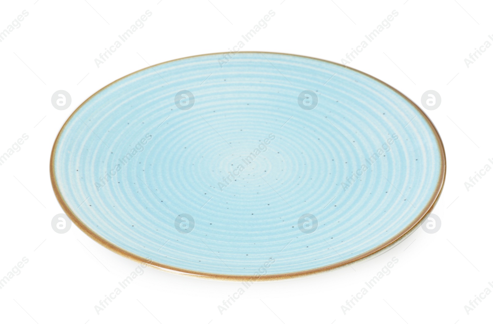 Photo of One beautiful ceramic plate isolated on white