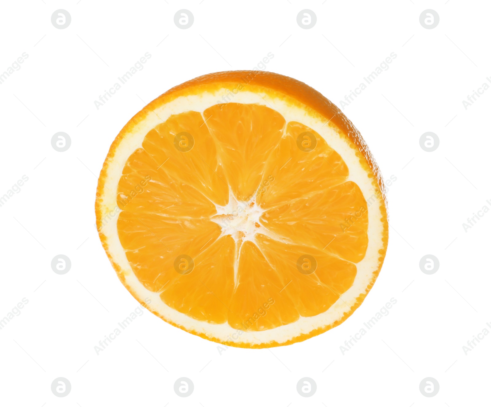 Photo of Slice of tasty orange isolated on white