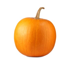 One fresh orange pumpkin isolated on white