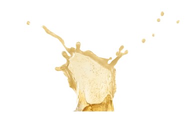 Image of Splash of tasty beer on white background