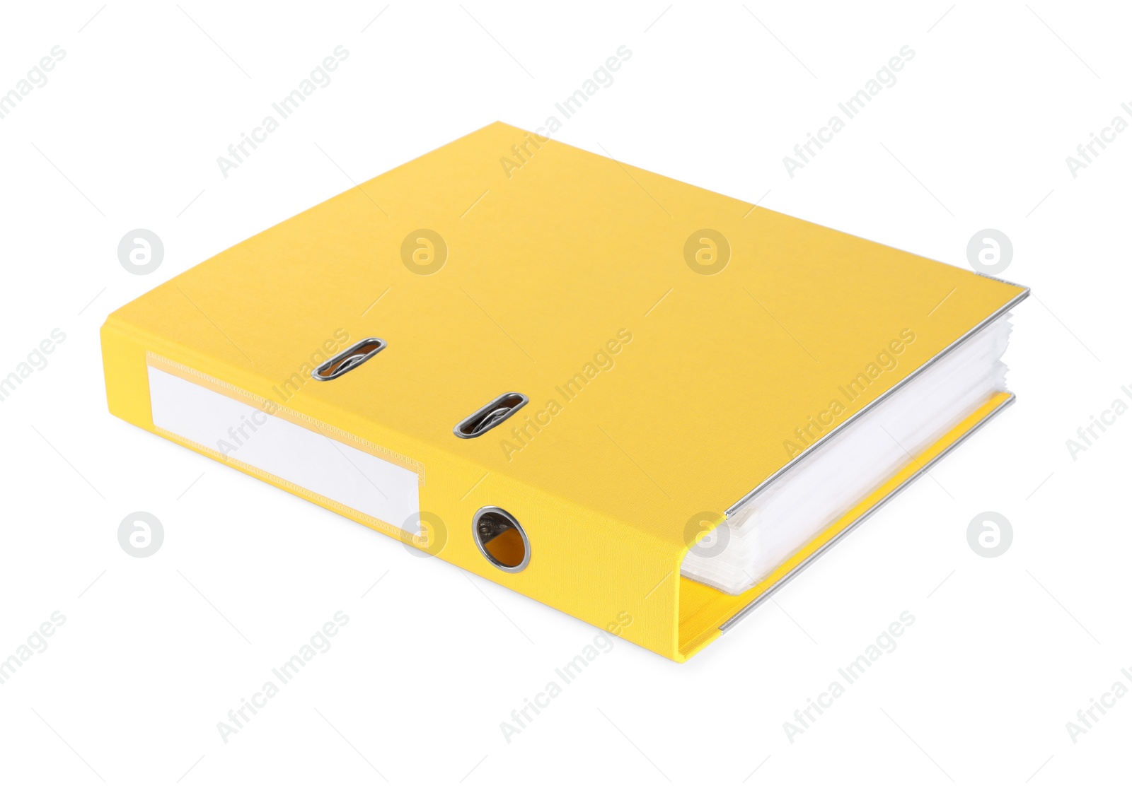 Photo of One yellow office folder isolated on white