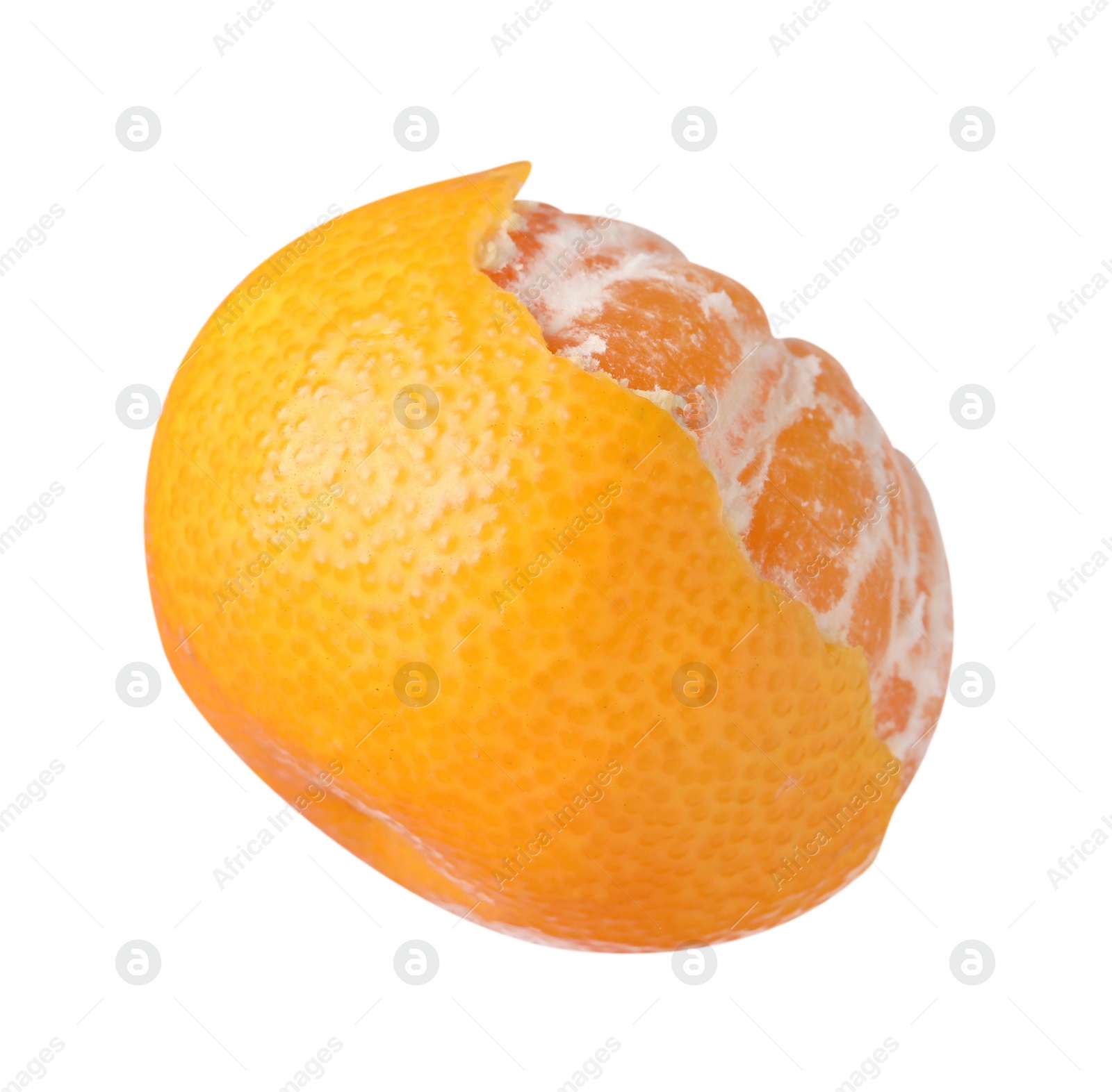 Photo of One fresh ripe tangerine isolated on white