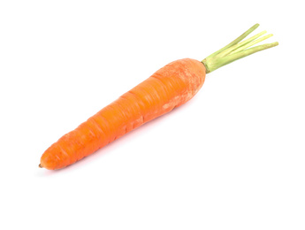 Photo of Fresh ripe juicy carrot isolated on white