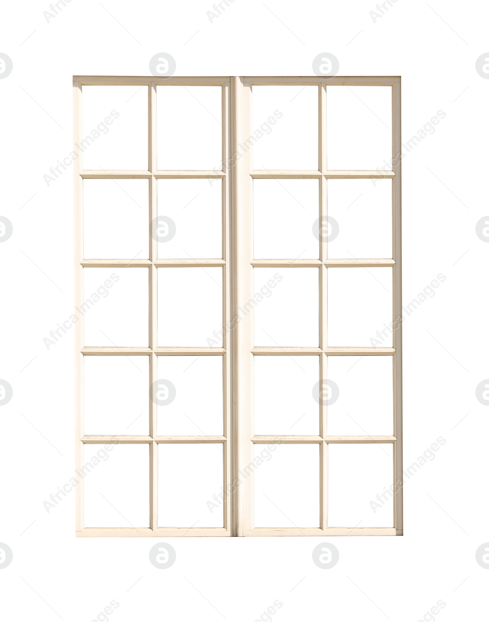 Image of Beautiful beige window frame isolated on white