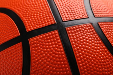 Orange basketball ball as background, closeup view