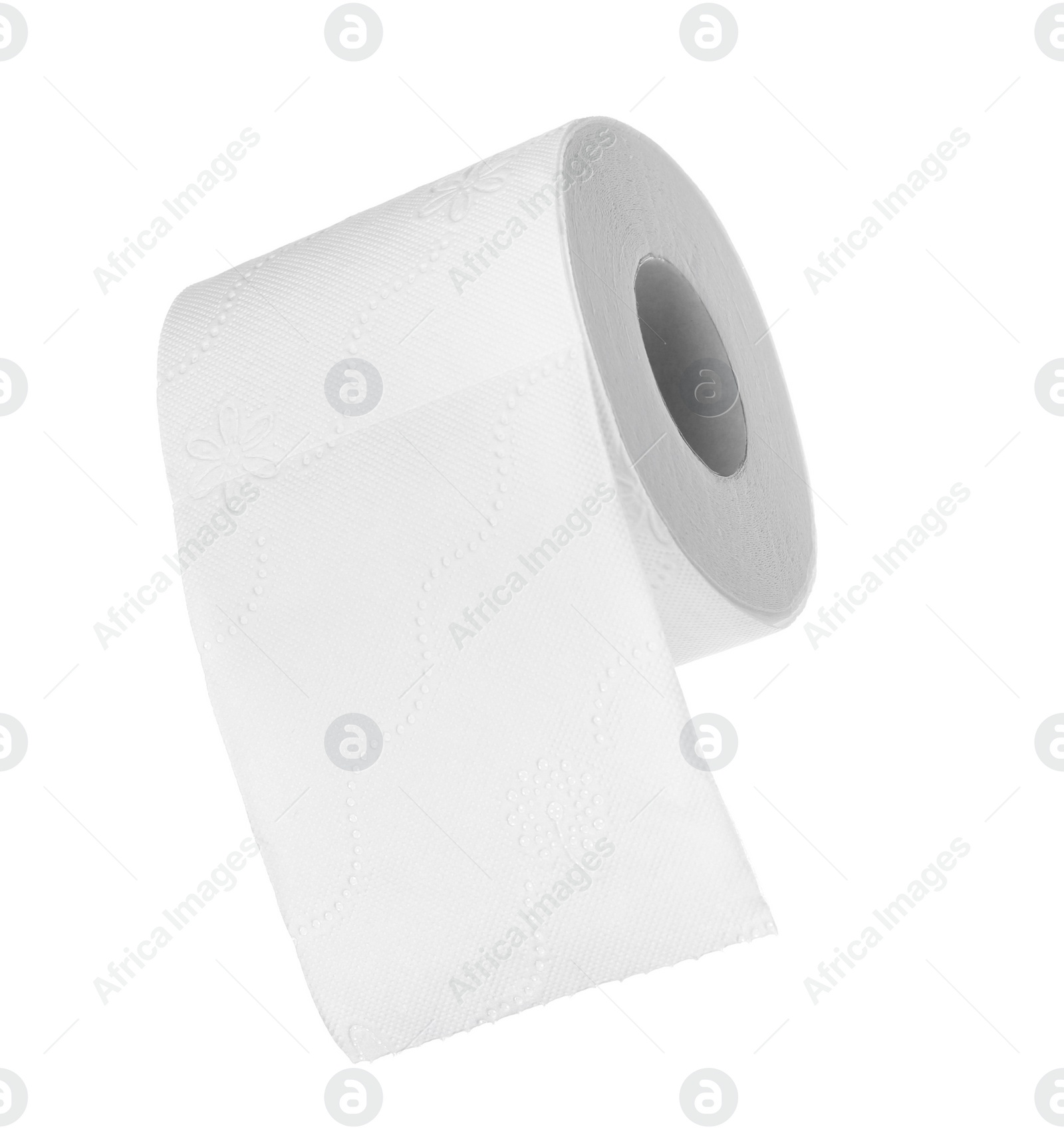 Photo of Roll of toilet paper on white background. Personal hygiene