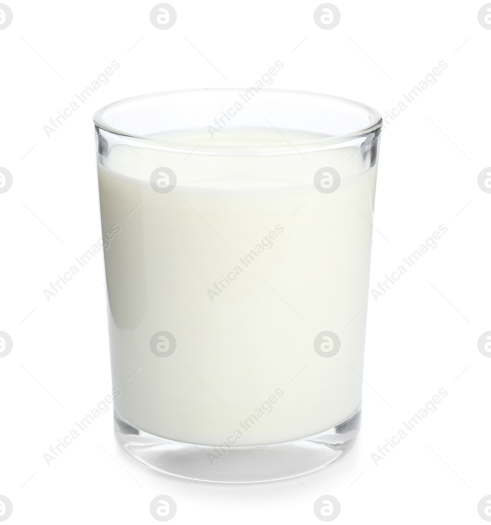 Photo of Glass with milk on white background