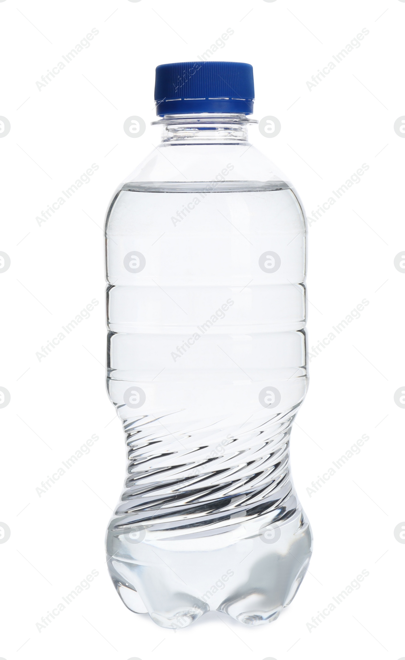 Photo of Plastic bottle with fresh water on white background