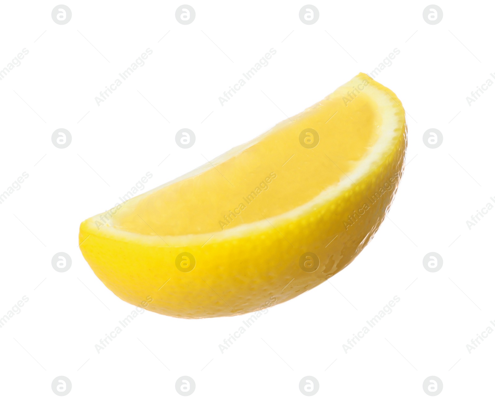 Photo of Fresh ripe lemon slice isolated on white