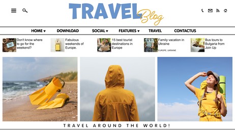 Image of Homepage design of travel blog web site