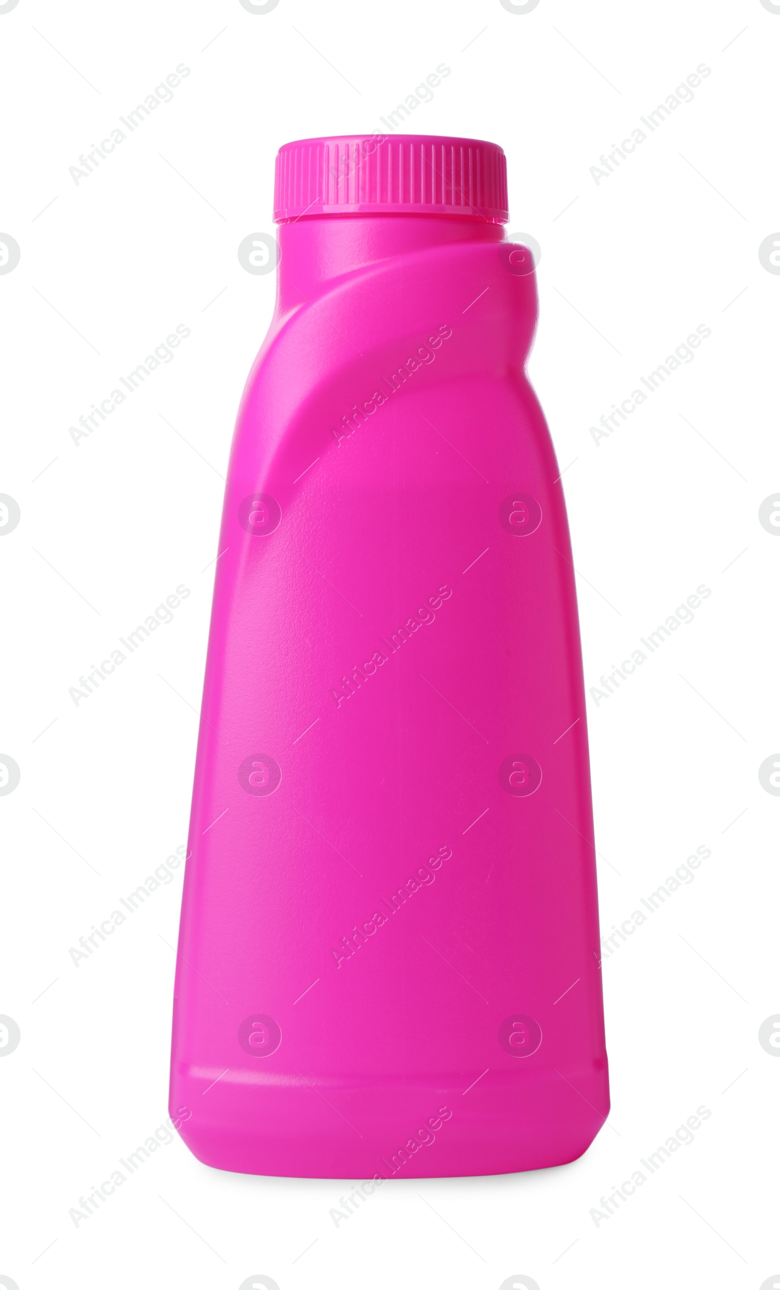 Photo of Bottle of detergent isolated on white. Cleaning supply