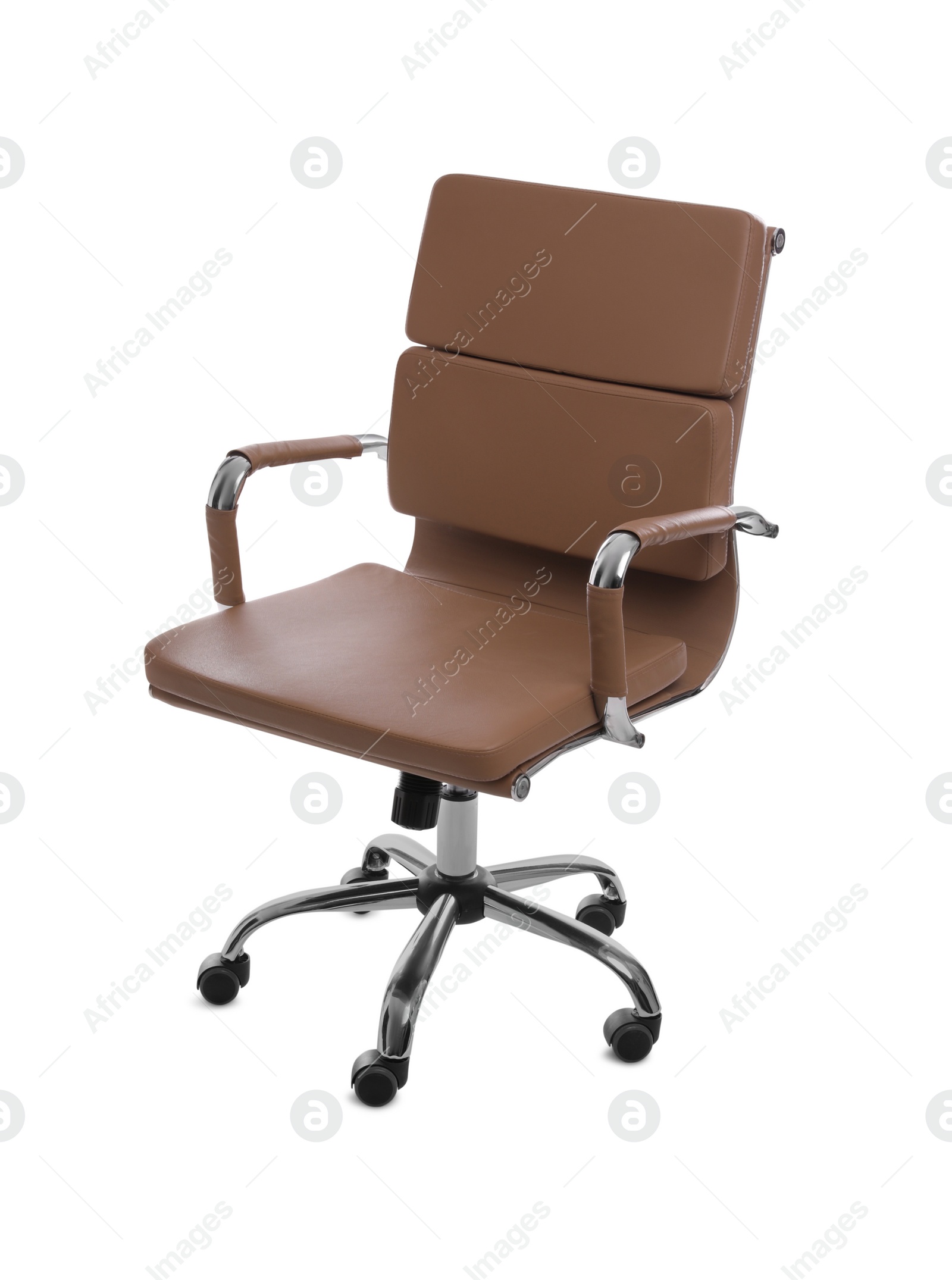 Photo of Comfortable leather office chair isolated on white