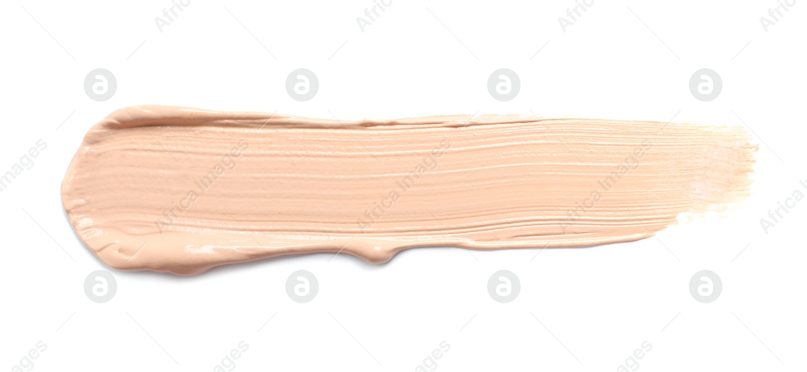 Photo of Smear of skin foundation isolated on white, top view