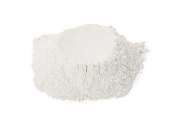 Pile of baking powder isolated on white