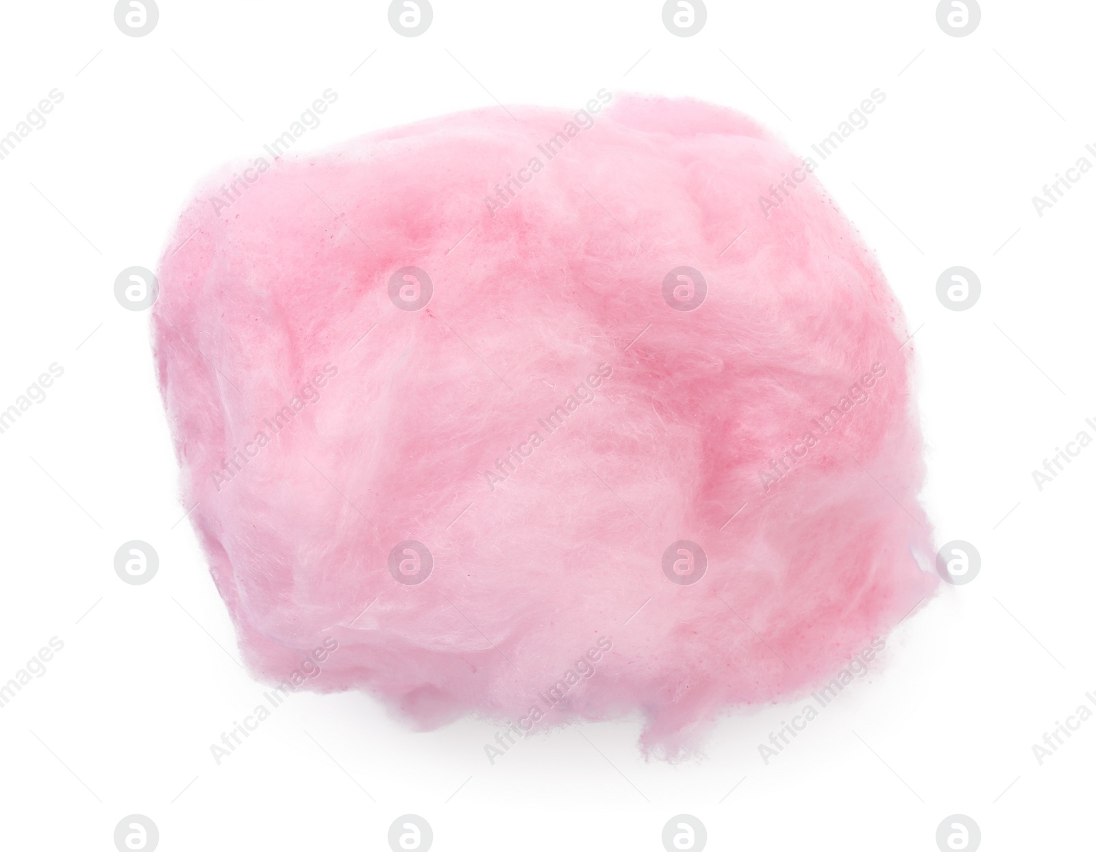 Photo of One sweet cotton candy isolated on white, top view